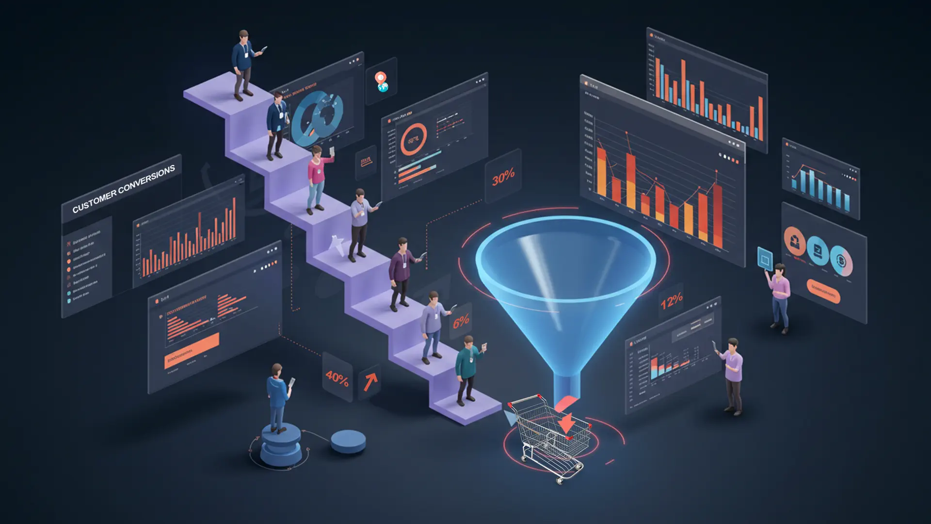 Before and after website conversion optimization showing increased metrics